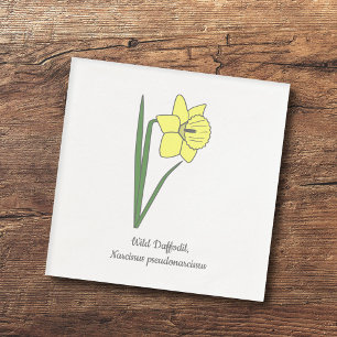 Botanical Daffodil Pastel Flower  Napkin