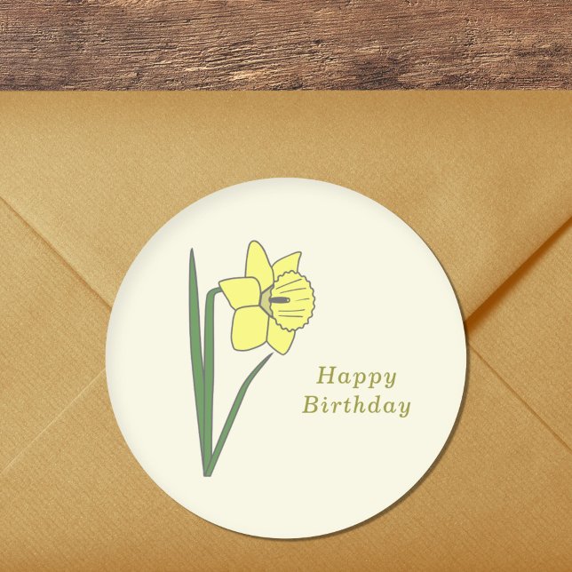 Botanical Daffodil Pastel Flower Sticker (Botanical Daffodil Sticker)