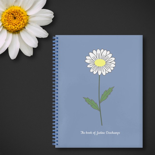 Botanical Daisy Flower Blue Notebook (Daisy Flower Blue Notebook)