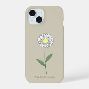 Botanical Daisy Flower Brown iPhone 15 Case