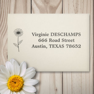 Botanical Daisy Line Art Flower Self-inking Stamp