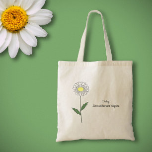 Botanical Daisy Pastel Flower Tote Bag