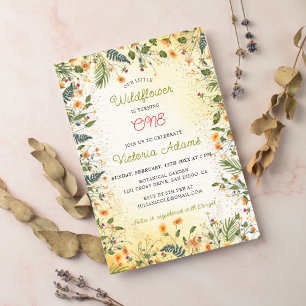 Botanical Daisy Peony Flower Garden Birthday Invitation
