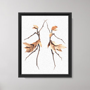 Botanical Dancing Couple Silhouette Wall Art: Twig Canvas Print