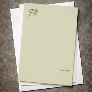 Botanical Dark Academia Fern Fiddlehead Custom Letterhead