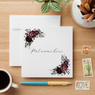 Botanical dark and moody gothic envelopes