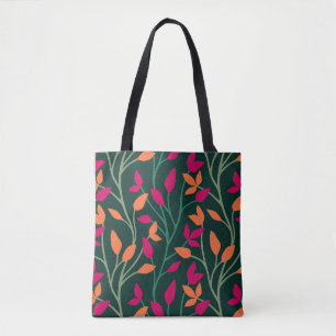 Botanical Dark Green Leaves Vibrant Chic Tote Bag