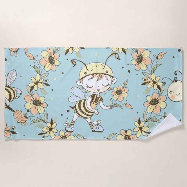 Botanical Decor Beach Towel (Front)