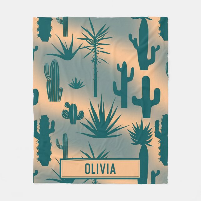 Botanical Desert Greenery  Personalised Fleece Blanket (Front)