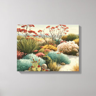 Botanical Desert Landscape Canvas Print