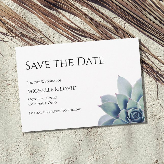Botanical Desert Succulent Simple Wedding  Save The Date (Creator Uploaded)