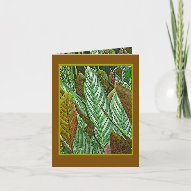 Botanical /Dieffenbachia Tropical Jungle Plant Thank You Card (Front)