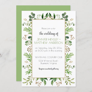 Botanical Dream Vertical Rustic Greenery Frame Invitation