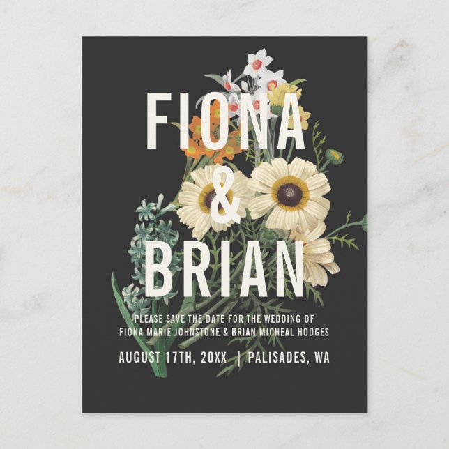 Botanical Dream Wedding Save the Date Postcards (Front)