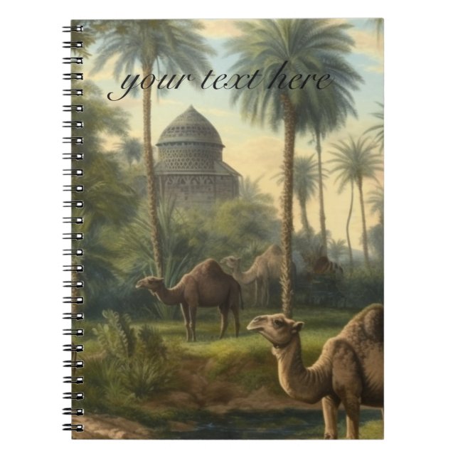 Botanical: dromedaries in the jungle near a river notebook (Front)