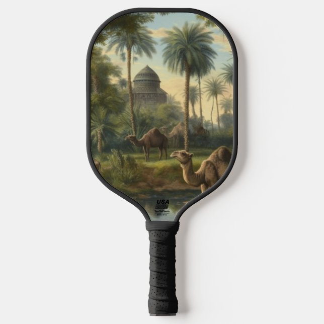 Botanical: dromedaries in the jungle near a river pickleball paddle (Front)