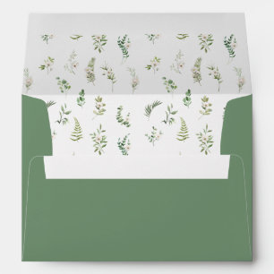 Botanical dusty green greenery wedding Envelope