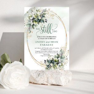 Botanical Dusty Green Watercolor We Still Do Invit Invitation