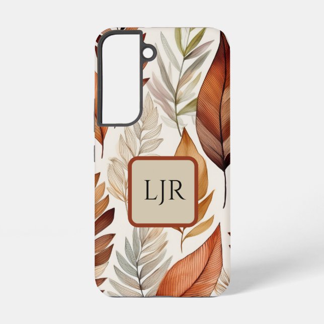 Botanical Earthy Brown and Sage Phone Case (Back)