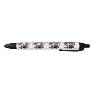 Botanical Elegance Pen Violet Flower Bouquet