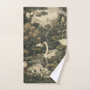 Botanical Elegance – Swan in the Forest Bath Towel Set