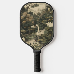 Botanical Elegance – Swan in the Forest Pickleball Paddle