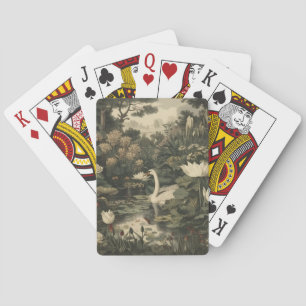 Botanical Elegance – Swan in the Forest Playing Cards