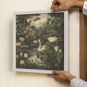 Botanical Elegance – Swan in the Forest Poster