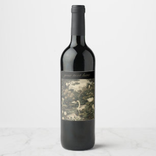 Botanical Elegance – Swan in the Forest Wine Label