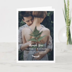 Botanical Elegance Two Photo Wedding Thank You Card