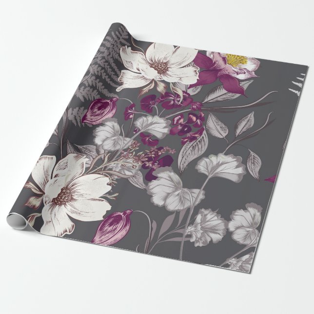 Botanical Elegance Wrapping Paper (Unrolled)