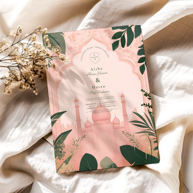 Botanical  Elegant Floral Islamic Wedding Invitation (Creator Uploaded)