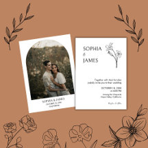 Botanical Elegant Minimalist Wedding Invitation