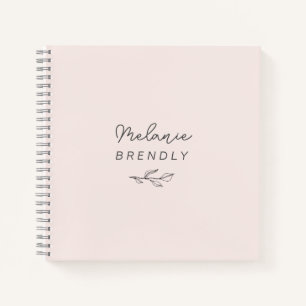 Botanical Elegant Modern Minimalist Pink Notebook