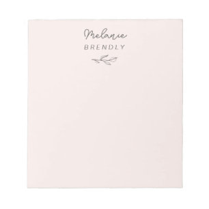 Botanical Elegant Modern Minimalist Pink Notepad