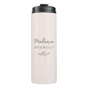 Botanical Elegant Modern Minimalist Pink  Thermal Tumbler