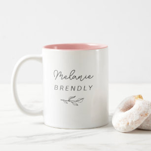 Botanical Elegant Modern Minimalist Two-Tone Coffee Mug