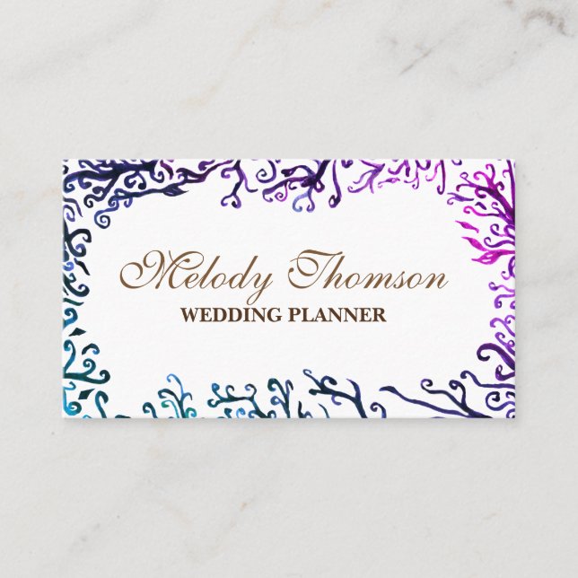 Botanical Elements, Elegant Business Cards (Front)