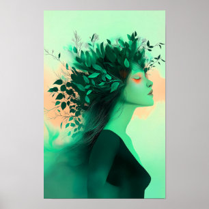 Botanical Emerald Woman Print