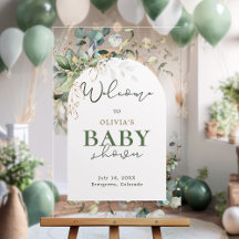 Botanical Eucalyptus Baby Shower Welcome