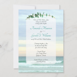 Botanical Eucalyptus Beach Nature Wedding Invitat Invitation