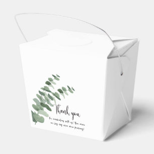 Botanical Eucalyptus Black and White Wedding  Favour Box
