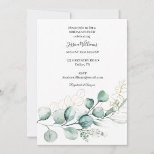 Botanical Eucalyptus Boho Greenery Bridal Shower Invitation