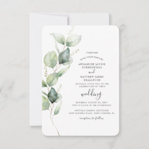 Botanical Eucalyptus Botanical Greenery Wedding Invitation