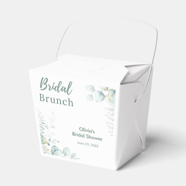 Botanical Eucalyptus Bridal Brunch Bridal Shower Favour Box (Front Side)