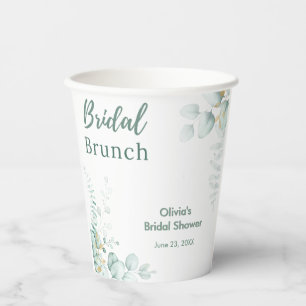 Botanical Eucalyptus Bridal Brunch Bridal Shower Paper Cups