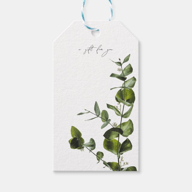 Botanical Eucalyptus Elegant Gift Tag (Front)