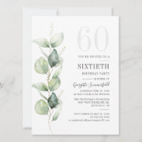 Botanical Eucalyptus Foliage 60th Birthday Party