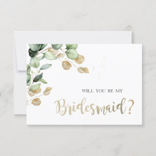 Botanical Eucalyptus Greenery Bridesmaid Card