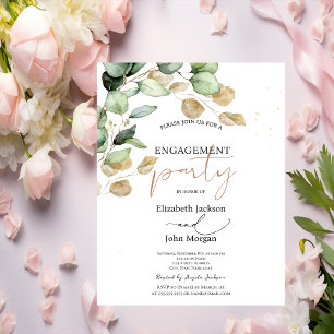 Botanical Eucalyptus Greenery Engagement   Invitation